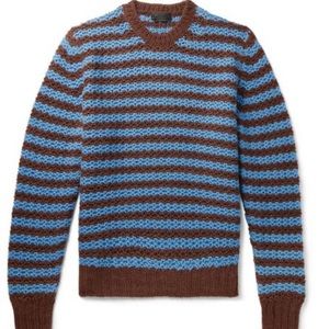 Prada Alpaca striped sweater blue/brown